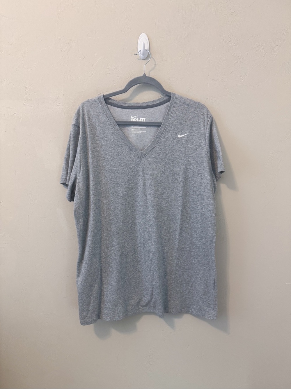 Nike Dri-FIT Gray V-Neck Tee, Slim Fit